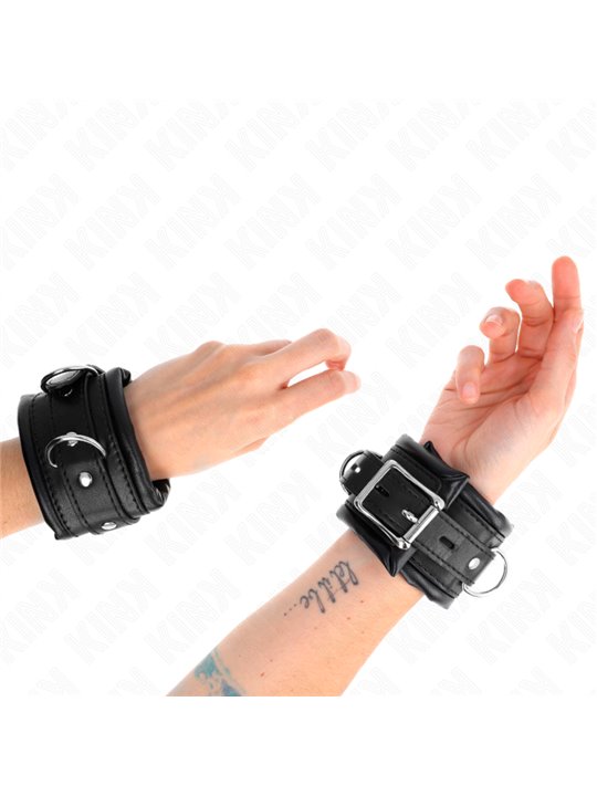 Kink - Heavy Wrist Restraints With Black Fur Lined Adjustable 20-30 Cm X 6 Cm