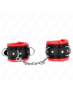 Kink - Polsini in Pelle Vegana Nera con Imbottitura Rossa 20-30x6 Cm