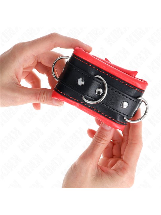 Kink - Heavy Wrist Restraints With Red Fur Lined Adjustable 20-30 Cm X 6 Cm