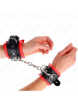 Kink - Heavy Wrist Restraints With Red Fur Lined Adjustable 20-30 Cm X 6 Cm