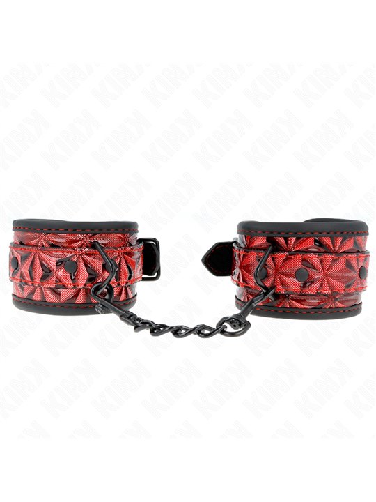 Kink - Polsini con Motivo a Diamanti Rosso/Nero 17-26x5,5 Cm