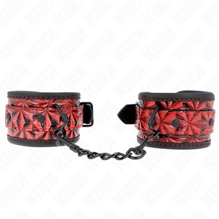 Kink - Polsini con Motivo a Diamanti Rosso/Nero 17-26x5,5 Cm