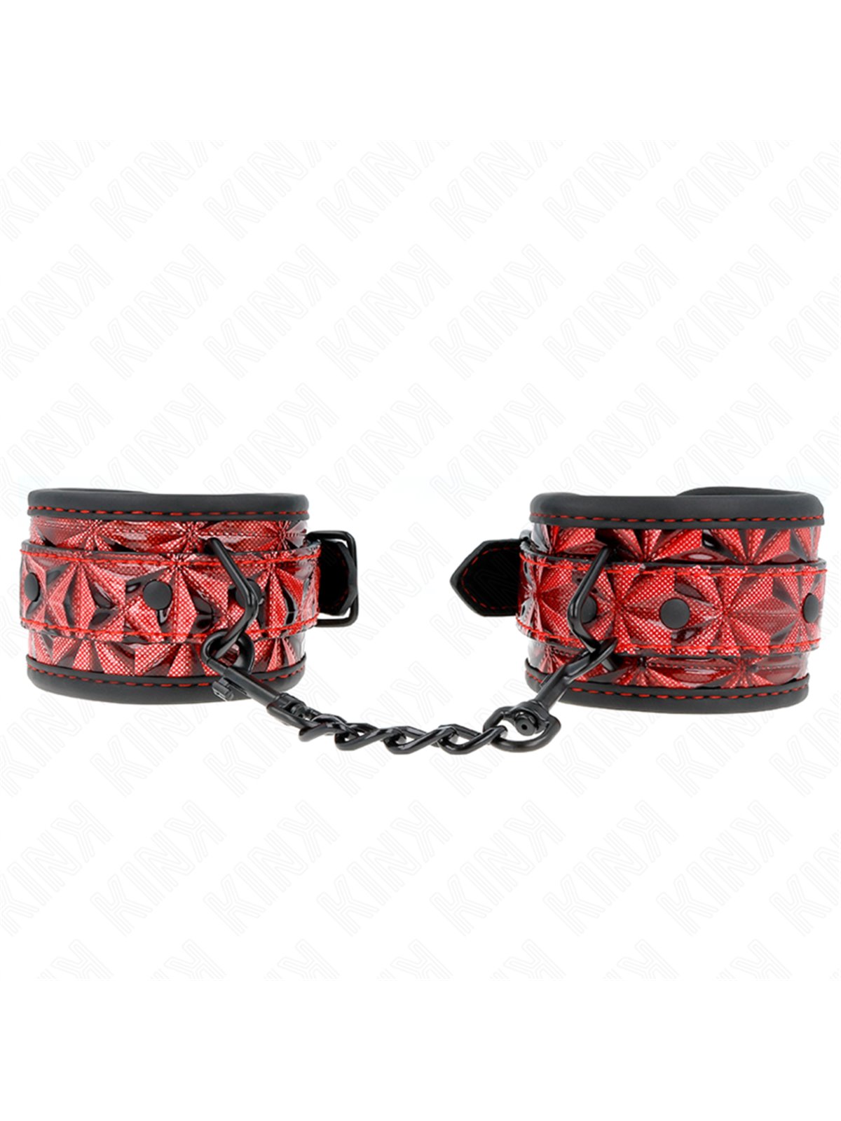 Kink - Polsini con Motivo a Diamanti Rosso/Nero 17-26x5,5 Cm
