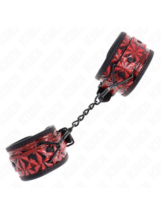 Kink - Polsini con Motivo a Diamanti Rosso/Nero 17-26x5,5 Cm