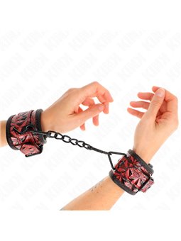 Kink - Polsini con Motivo a Diamanti Rosso/Nero 17-26x5,5 Cm