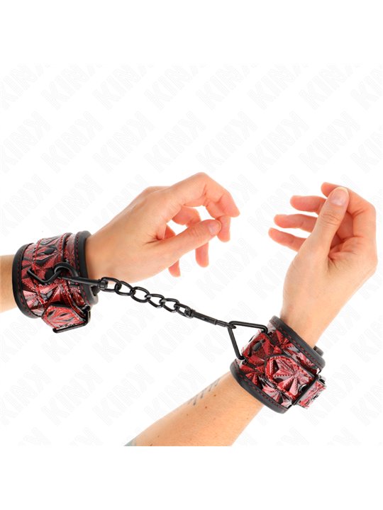 Kink - Polsini con Motivo a Diamanti Rosso/Nero 17-26x5,5 Cm