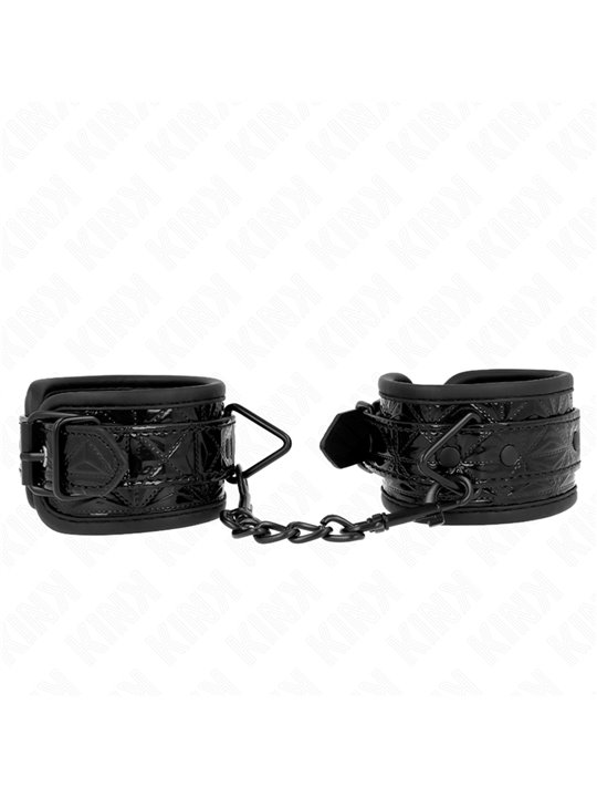 Kink - Polsini con Motivo a Diamanti Nero 17-26x5,5 Cm