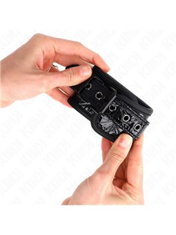 Kink - Polsini con Motivo a Diamanti Nero 17-26x5,5 Cm