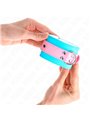 Kink - Polsini in Pelle Vegana Turchese con Cinturino Rosa 16-28x5 Cm