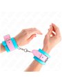 Kink - Polsini in Pelle Vegana Turchese con Cinturino Rosa 16-28x5 Cm
