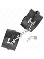 Kink - Polsini in Pelle Vegana Nera con Lucchetto 14,5-21x6 Cm