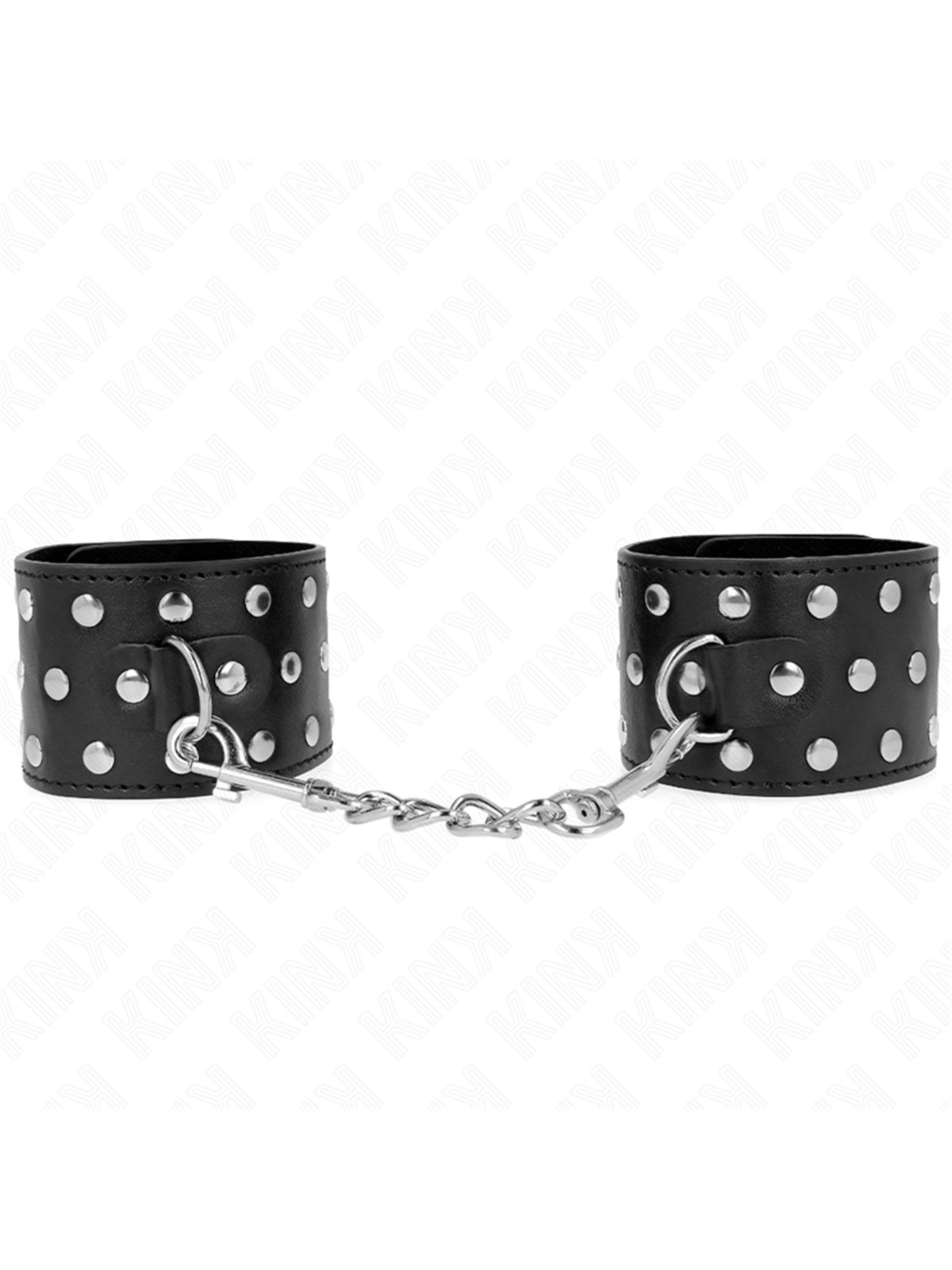 Kink - Polsini Stile Punk in Pelle Vegana Nera 19-24x5,5 Cm