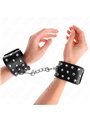 Kink - Polsini Stile Punk in Pelle Vegana Nera 19-24x5,5 Cm