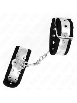 Kink - Polsini Neri con Fascia Argentata e Rivetti 30x4 Cm