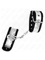 Kink - Polsini Neri con Fascia Argentata e Rivetti 30x4 Cm