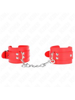 Kink - Polsini in Pelle Vegana Rossa 20-23x5,5 Cm