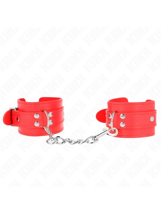 Kink - Polsini in Pelle Vegana Rossa 20-23x5,5 Cm