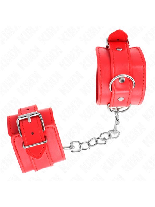 Kink - Polsini in Pelle Vegana Rossa 20-23x5,5 Cm