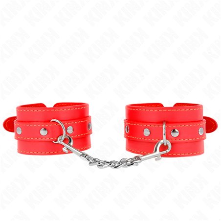 Kink - Polsini in Pelle Vegana Rossa 21-33 Cm