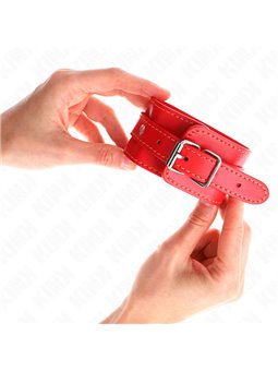 Kink - Polsini in Pelle Vegana Rossa 21-33 Cm
