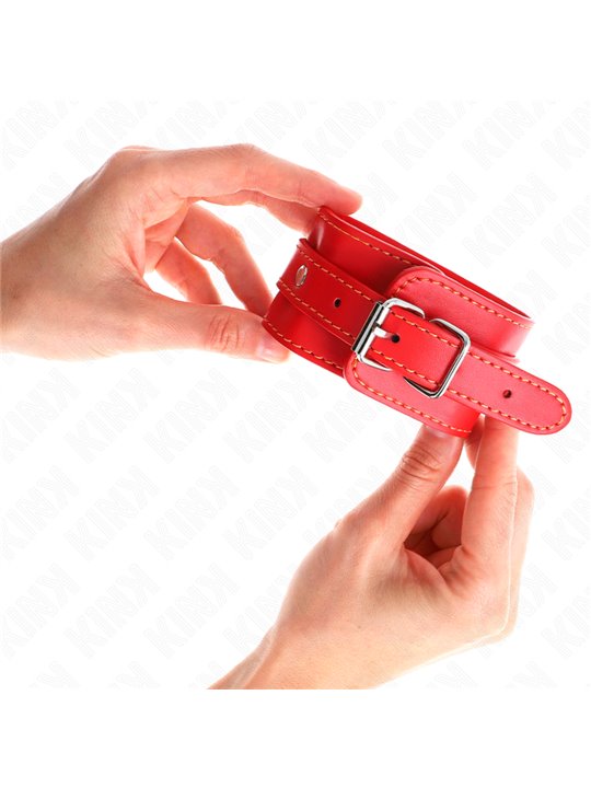 Kink - Polsini in Pelle Vegana Rossa 21-33 Cm