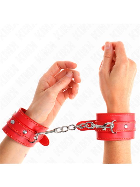 Kink - Polsini in Pelle Vegana Rossa 21-33 Cm