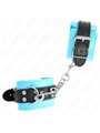 Kink - Hook Wrist Restraints Blue Fur Lined Adjustable 20-28 Cm X 5.5 Cm