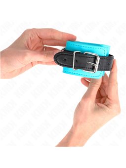 Kink - Hook Wrist Restraints Blue Fur Lined Adjustable 20-28 Cm X 5.5 Cm