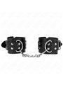 Kink - Polsini in Pelle Vegana Nera con Doppia Fibbia 19-26 Cm