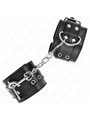 Kink - Polsini in Pelle Vegana Nera con Doppia Fibbia 19-26 Cm