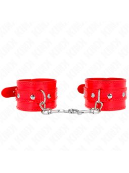 Kink - Shiny Hand Cuffs Red Adjustable 23-33 Cm
