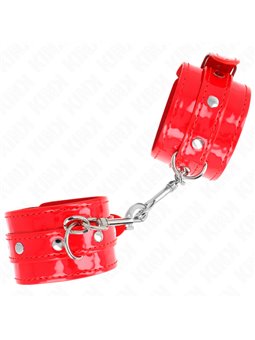 Kink - Shiny Hand Cuffs Red Adjustable 23-33 Cm