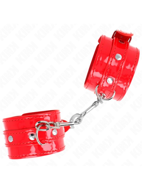 Kink - Shiny Hand Cuffs Red Adjustable 23-33 Cm