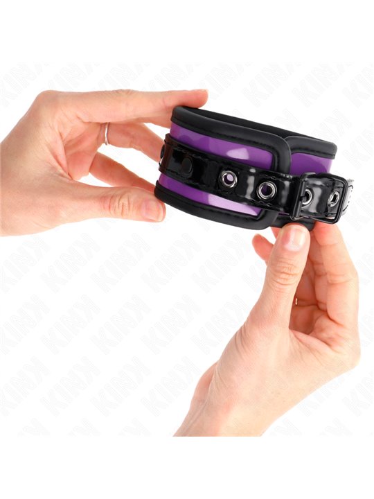 Kink - Polsini in Neoprene Viola con Imbottitura Nera 21-28x5 Cm