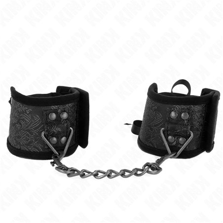Kink - Polsini in Tessuto con Dettagli in Pizzo Nero 24,5x6,5 Cm