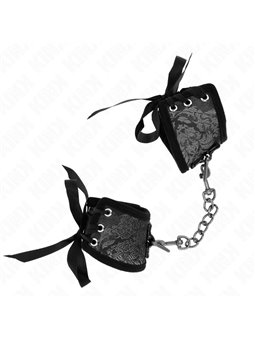Kink - Polsini in Tessuto con Dettagli in Pizzo Nero 24,5x6,5 Cm