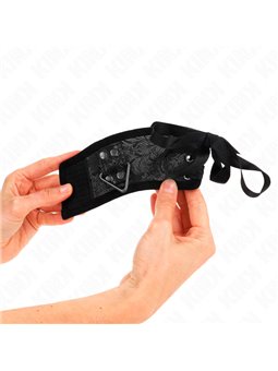 Kink - Polsini in Tessuto con Dettagli in Pizzo Nero 24,5x6,5 Cm