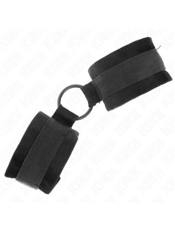 Kink - Beginner Fur Hand Cuffs 25 Cm With O-Ring 4 Cm Black Adjustable 15-25 Cm
