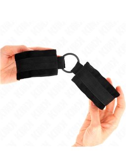 Kink - Beginner Fur Hand Cuffs 25 Cm With O-Ring 4 Cm Black Adjustable 15-25 Cm