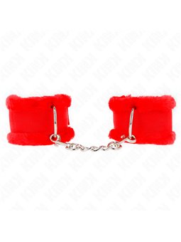 Kink - Furry Lined Wrist Restraints Red Adjustable 17-31 Cm X 7 Cm