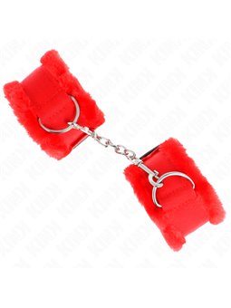 Kink - Furry Lined Wrist Restraints Red Adjustable 17-31 Cm X 7 Cm