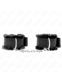 Kink - Polsini Neri Foderati in Pelliccia 17-31x7 Cm