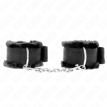 Kink - Furry Lined Wrist Restraints Black Adjustable 17-31 Cm X 7 Cm