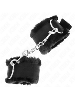 Kink - Furry Lined Wrist Restraints Black Adjustable 17-31 Cm X 7 Cm