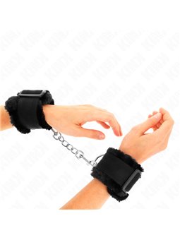 Kink - Furry Lined Wrist Restraints Black Adjustable 17-31 Cm X 7 Cm