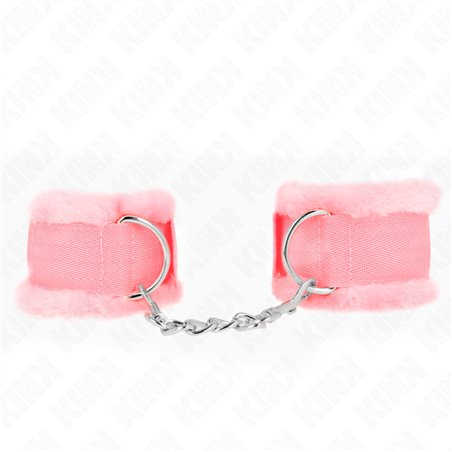 Kink - Polsini Rosa Foderati in Pelliccia 17-31x7 Cm