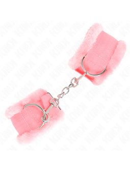 Kink - Furry Lined Wrist Restraints Pink Adjustable 17-31 Cm X 7 Cm