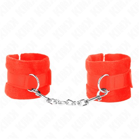 Kink - Polsini Rossi per Principianti con Pelliccia Interna 30x7 Cm