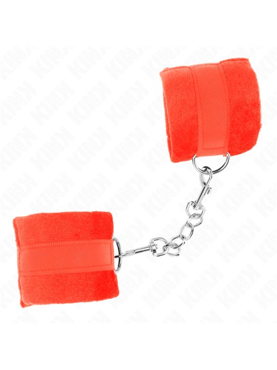 Kink - Polsini Rossi per Principianti con Pelliccia Interna 30x7 Cm