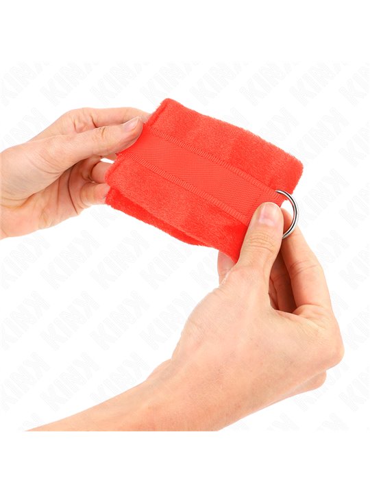 Kink - Polsini Rossi per Principianti con Pelliccia Interna 30x7 Cm